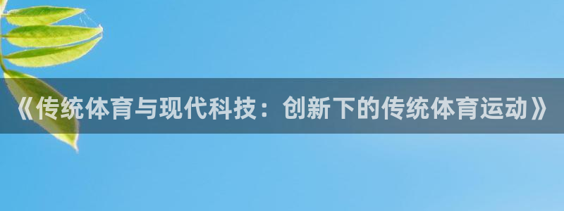 3377体育官方正版app集团官网网址：《传统体育与现代科技
